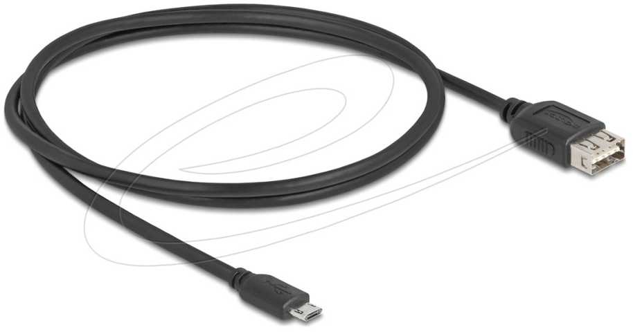 Kabelis USB Delock USB-A - microUSB 1 m Juodas (81518)