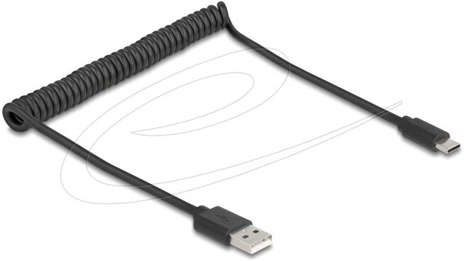 Kabelis USB Delock USB-A – USB-C 0,75 m Juodas (90368)