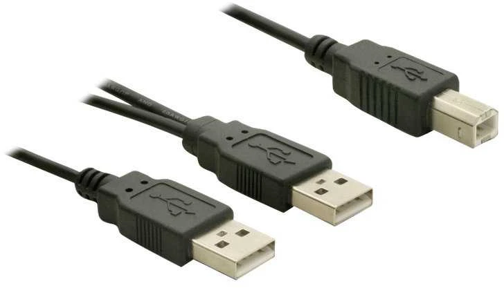 LAIDAS USB-A(M)+MAITINIMO USB-A(M)->USB-B(M) 2.0 1.8M JUODA DELOCK