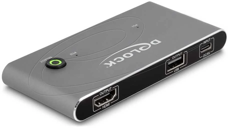 Delock USB-C™ KVM Switch zu HDMI 8K 60 Hz mit USB 2.0