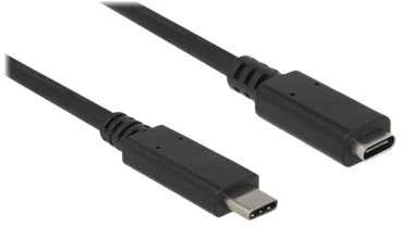 DELOCK ilgintuvas SuperSpeed USB USB 3.1 Gen 1 USB Type-C vyriškas > moteriškas 3 A 1,0 m juodas