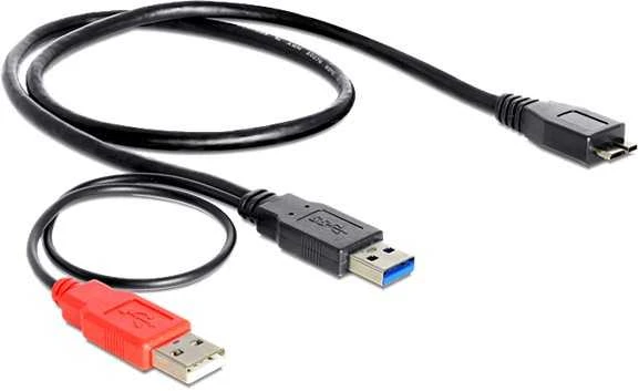 DELOCK kabelis USB 3.0 Y 1x USB 3.0 micro-B St+ USB 2.0-A St 20cm