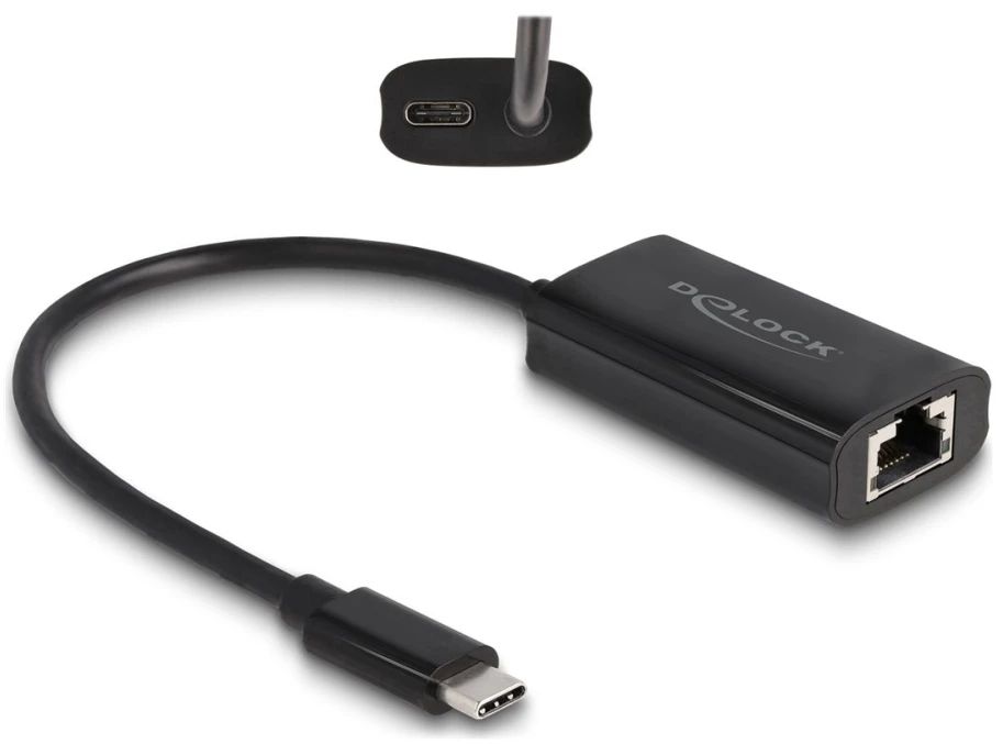Karta jungiama į tinklą Delock - Karta jungiama į tinklą - Thunderbolt 3 - Gigabit Ethernet x 1 - juoda (61026)