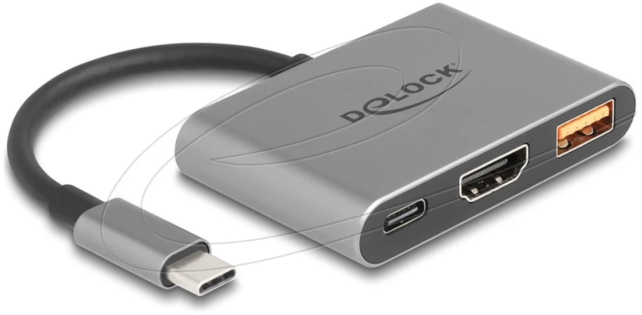 HUB USB Delock DELOCK USB Type-C Adapteris zu HDMI 4K 30 Hz mit USB Typ-A und USB Type-C PD 2.0 90 W