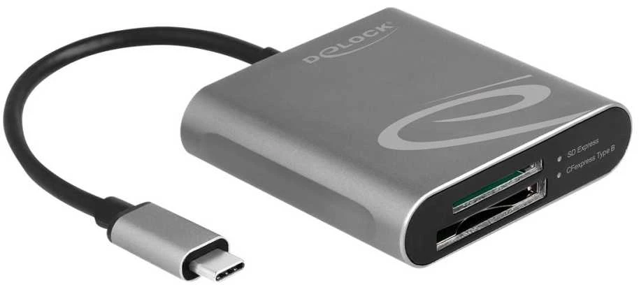 Skaitytuvas Delock Delock USB Type-C kortelių skaitytuvas skirtas SD Express ir CFexpress atminties kortelėms