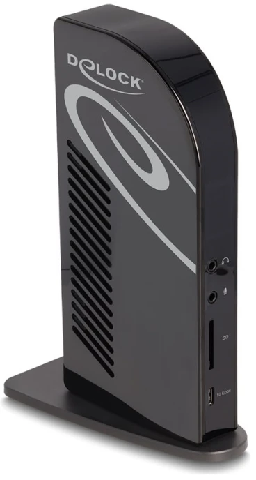 Delock USB Type-C™ trigubo ekrano prijungimo stotelė su DisplayLink® 4K / USB šakotuvas / LAN / SD / garsas / PD 96 W
