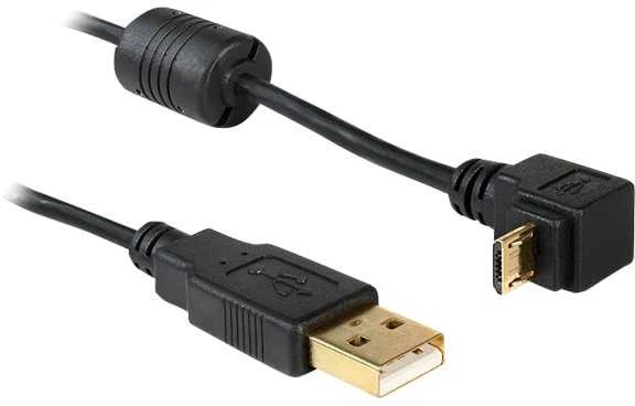 Delock Atrakinimo kabelis USB-A kištukas > USB mikro-B kištukas, pasuktas 90° aukštyn / žemyn