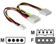 Delock Molex x2 – 4 kontaktų 0,2 m daugiaspalvis (82111)