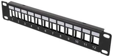 Patch panelė DELTACOIMP Keystone 10", 12 jungtys, juoda / 10-PATCH18