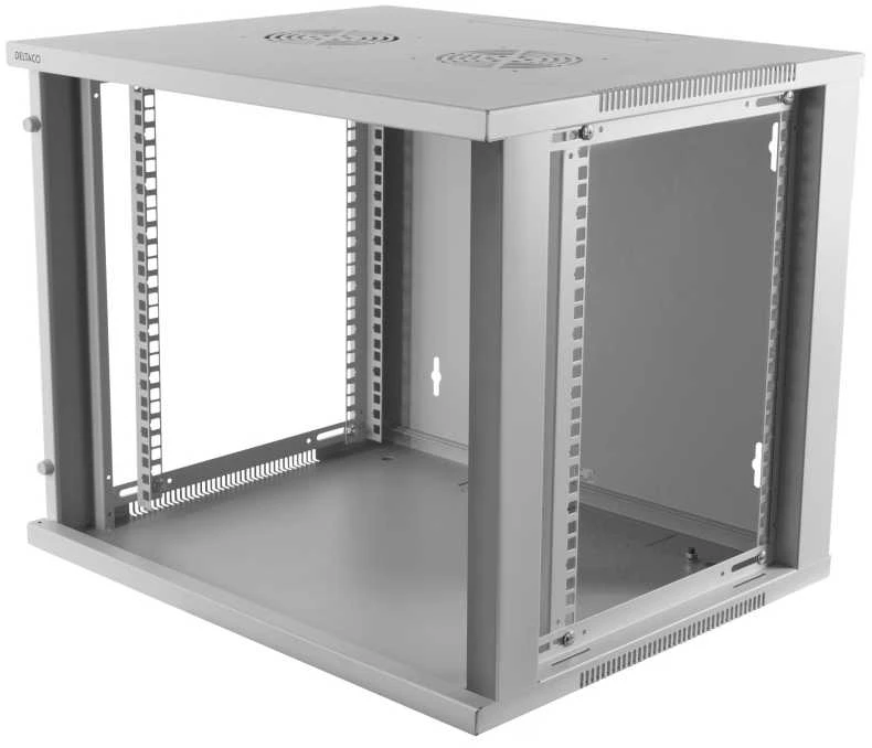 Deltaco 19-5409W, Prie sienos montuojama lentyna, 9U, 50 kg, 14,5kg, Balta