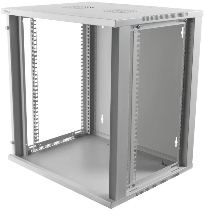 Deltaco 19-5412W, Prie sienos montuojama lentyna, 12U, 50 kg, 17,5kg, Balta