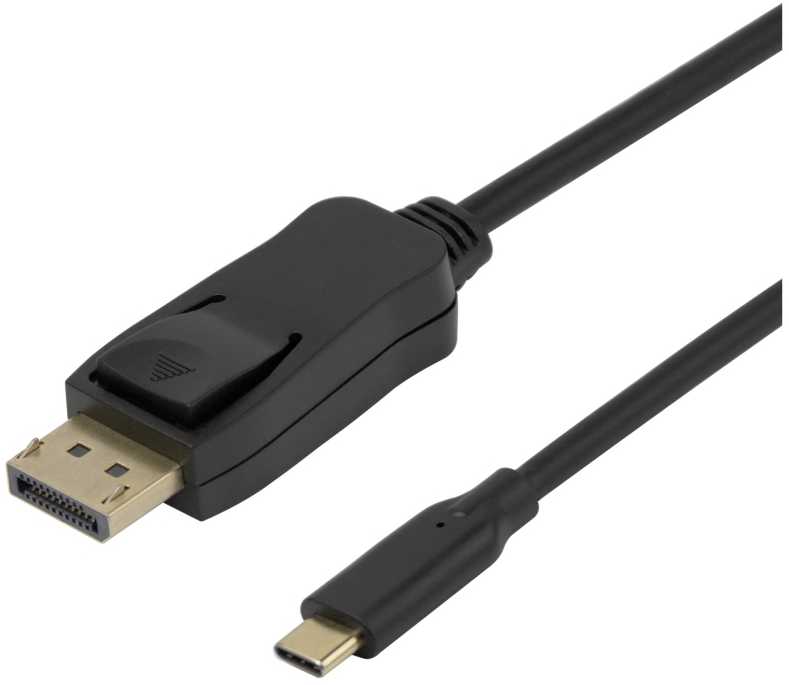 8K USB-C į DisplayPort dvikryptis kabelis DELTACO, 7680 x 4320 @ 30Hz, 2 m, juodas / USBC-DP-BI200 / 1902482