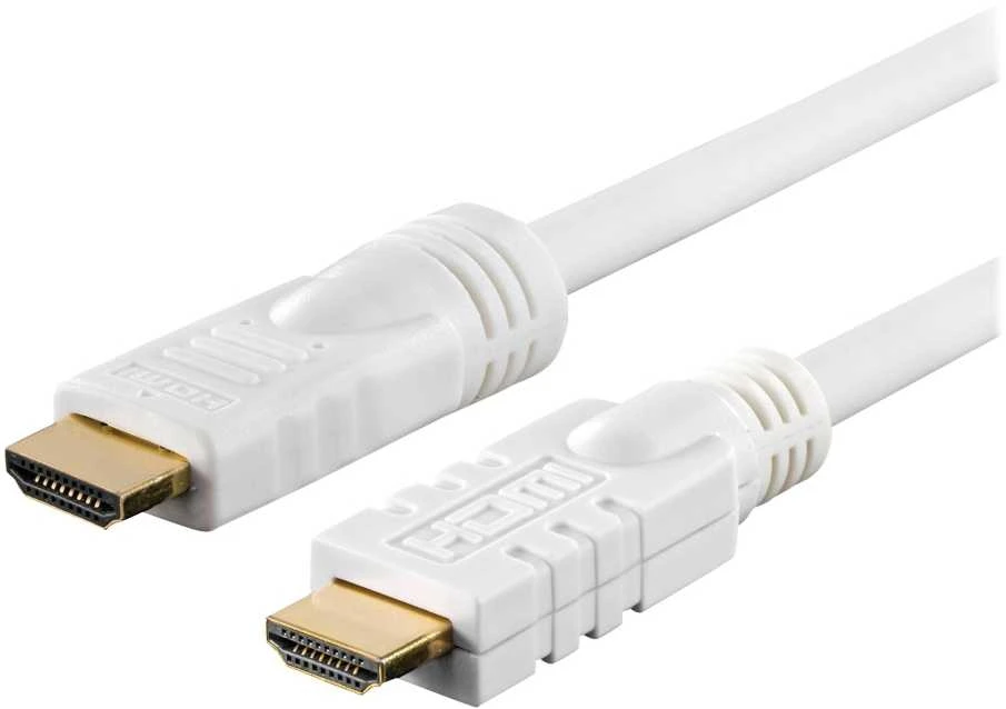 >DELTACO aktyvusHDMI kabelis , 4K, Ultra HD, Type A ha, paauksuotas kontaktais, 20m, baltas HDMI-1201