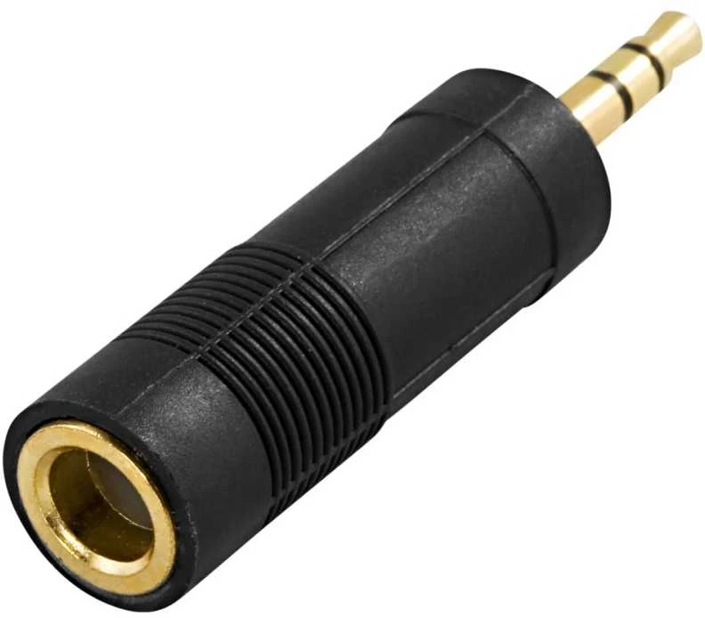Audio adapteris 3.5mm į 6.3mm juodas