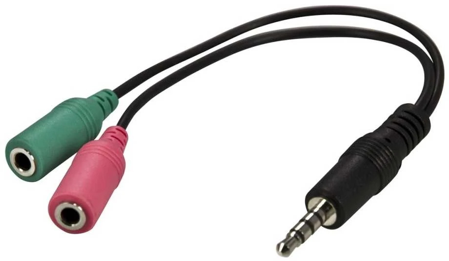 Deltaco 3.5mm garso adapteris su spalvotais lizdais