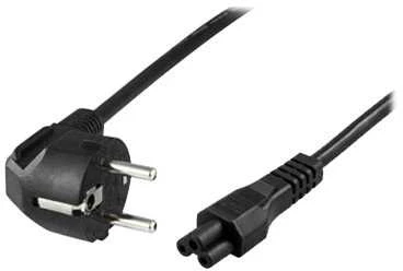 DELTACO įžemintas kabelis CEE 7/7, IEC 60320 C5, maksimalus 250V / 2,5A, 3m, juodas DEL-109FA
