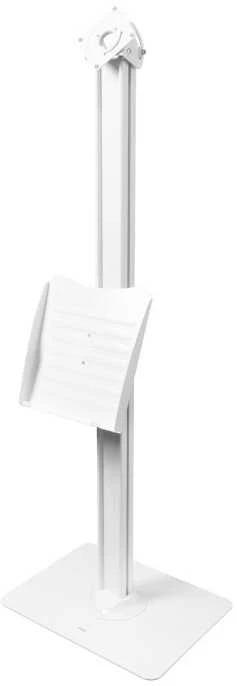Laikiklis Grindų stovas DELTACO OFFICE su lankstinukų laikikliu, skirtas iPad 9, apsauga nuo arbasčių, pakeliamas, pasukamas, baltas / ARM-0512