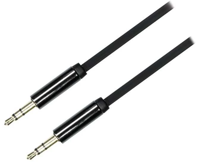 Mob. telefono kabelis DELTACO garso, 3.5mm-3.5mm, 1.0m, juodas lankstus / AUD-101