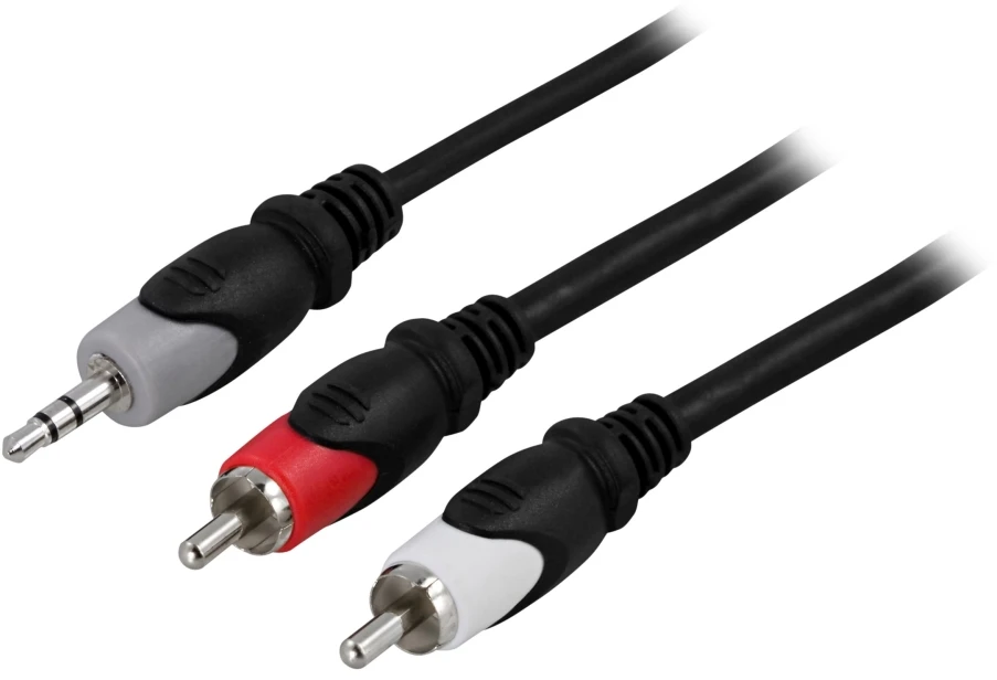 Audio kabelis DELTACO 3,5 mm - 2xRCA, 2m / MM-140