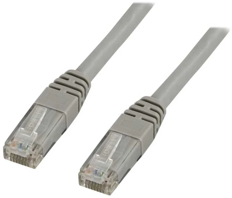 DELTACO U / UTP Cat5e patch kabelis, 3m, 100MHz, Delta-certified, pilkas / 3-TP