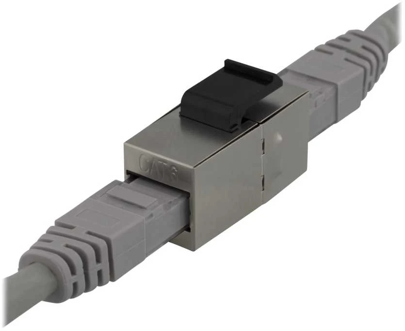 DELTACO Cat6 "Keystone" jungtis, ekranuotas, 2xRJ45,, 180, Metalinis / MD-126