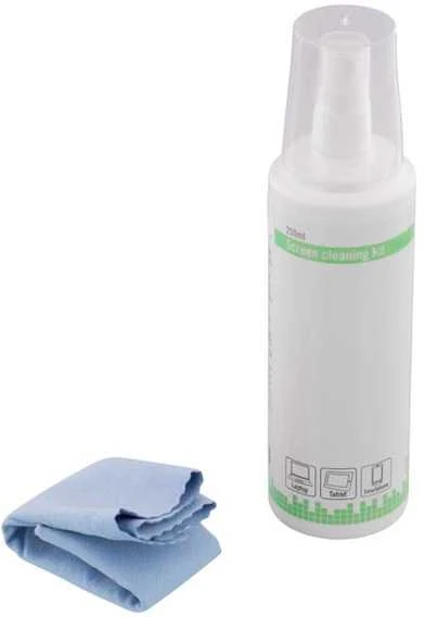 Ekrano valymo rinkinys DELTACO 250ml, mikropluošto šluostė, be alkoholio, biologiškai skaidomas / CK1008