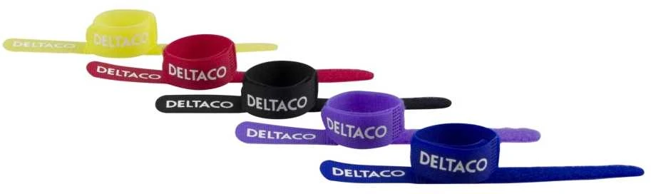 Kabelių rūšiavimo rinkinys DELTACO, Velcro juostelės skirtingų spalvų, 10 vnt pakuotė / CM03
