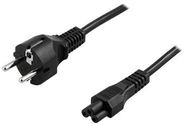 DELTACO įžemintas kabelis CEE 7/7 IEC 60320 C5, maks. 250 V / 2,5 A, 0,5 m, juodas DEL-109C-50