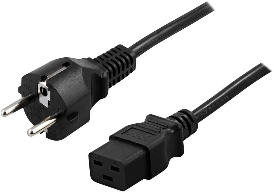 DELTACO kabelis , 16A, CEE 7/7 - IEC C19, 5m DEL-111T