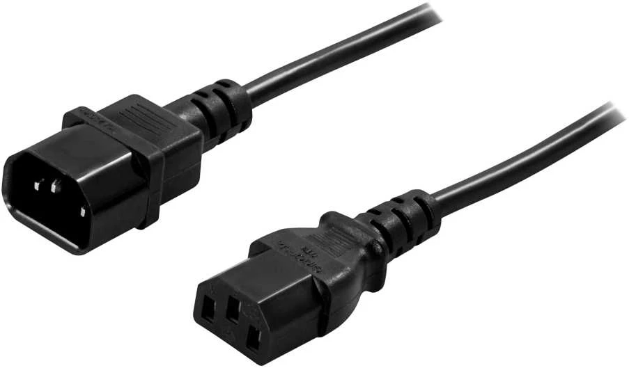 DELTACO kabelis, IEC 60320 C14 iki - IEC 60320 C13, max 250V / 10A, 5m , juodas DEL-113B