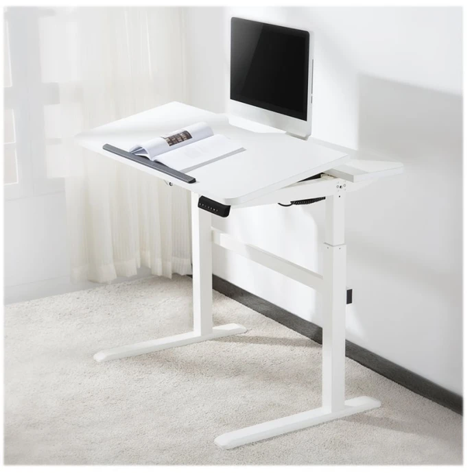 Elektrinis darbo stalas DELTACO OFFICE su pakeliamu stalviršiu ir LED valdymo skydeliu, baltas / DELO-0100