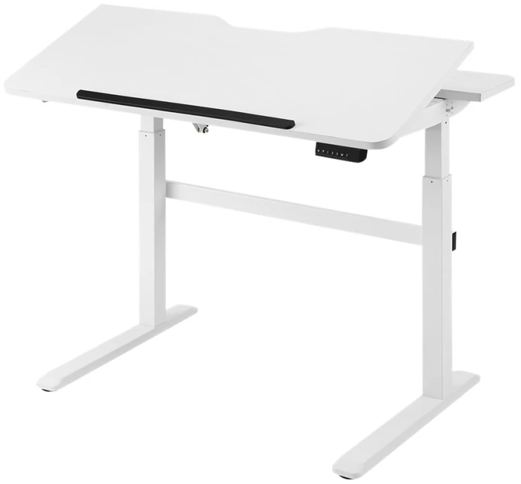 Elektrinis darbo stalas DELTACO OFFICE su pakeliamu stalviršiu ir LED valdymo skydeliu, baltas / DELO-0100