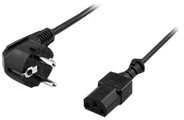 DELTACO kabelis, CEE 7/7 - IEC C13, 0.2 , iki 250V / 10A, 0.2m, juodas DEL-109-20