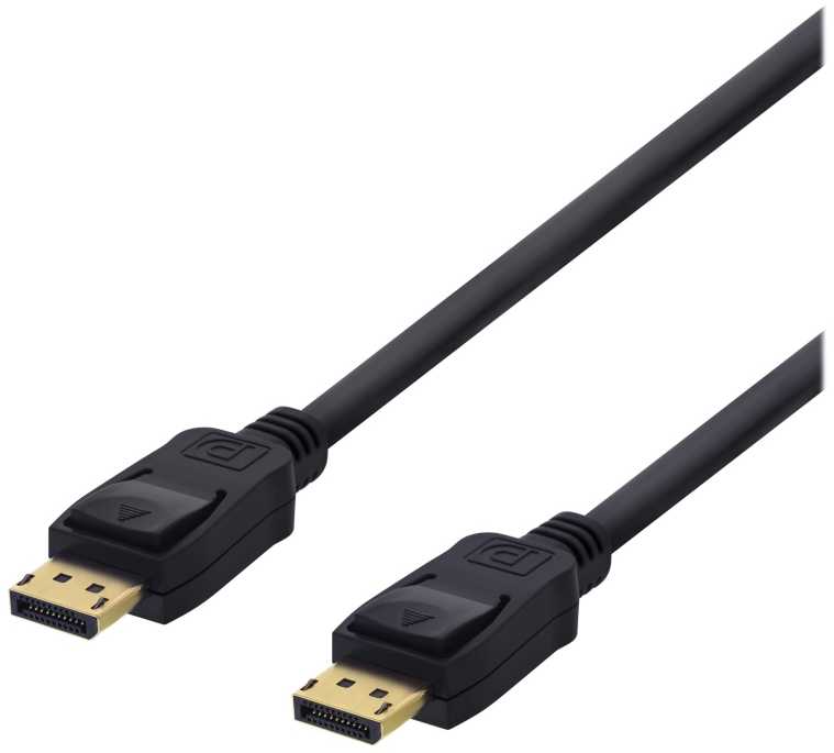 DisplayPort kabelis, 0,5 m, 4K UHD, DP 1.2 DELTACO juodas / DP-1005D