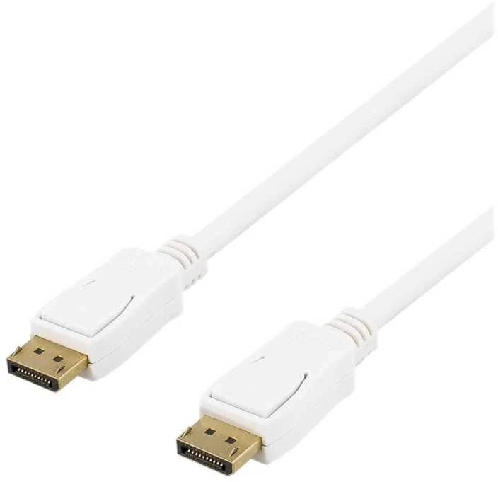 DELTACO „DisplayPort“ kabelis, 2m, 4K UHD, DP 1.2, baltas DP-1021D