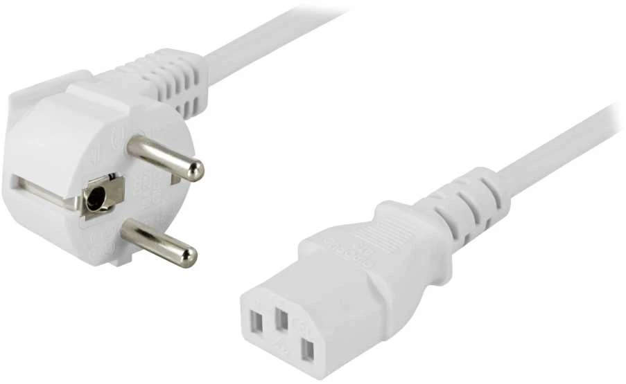 Kabelis Deltaco, 10m, max 250V / 10A, baltas DEL-111AV