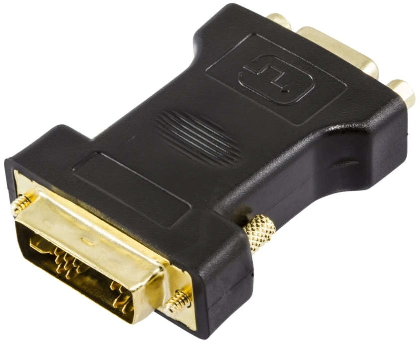 Adapteris DELTACO DVI-A-M - VGA-F, juodas / DVI-4