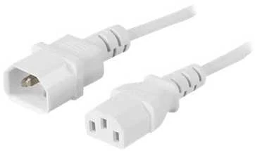 DELTACO įžemintas kabelis IEC 60320 C14 į IEC 60320 C13, maks. 250 V / 10 A, 3 m, baltas DEL-113AV