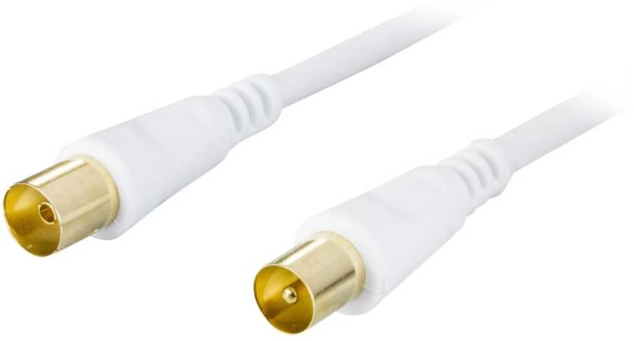 Inline TV antenos kabelis DELTACO, 1m, baltas / AN-101