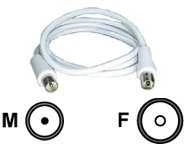 Inline TV antenos kabelis DELTACO, 1m, baltas / AN-101