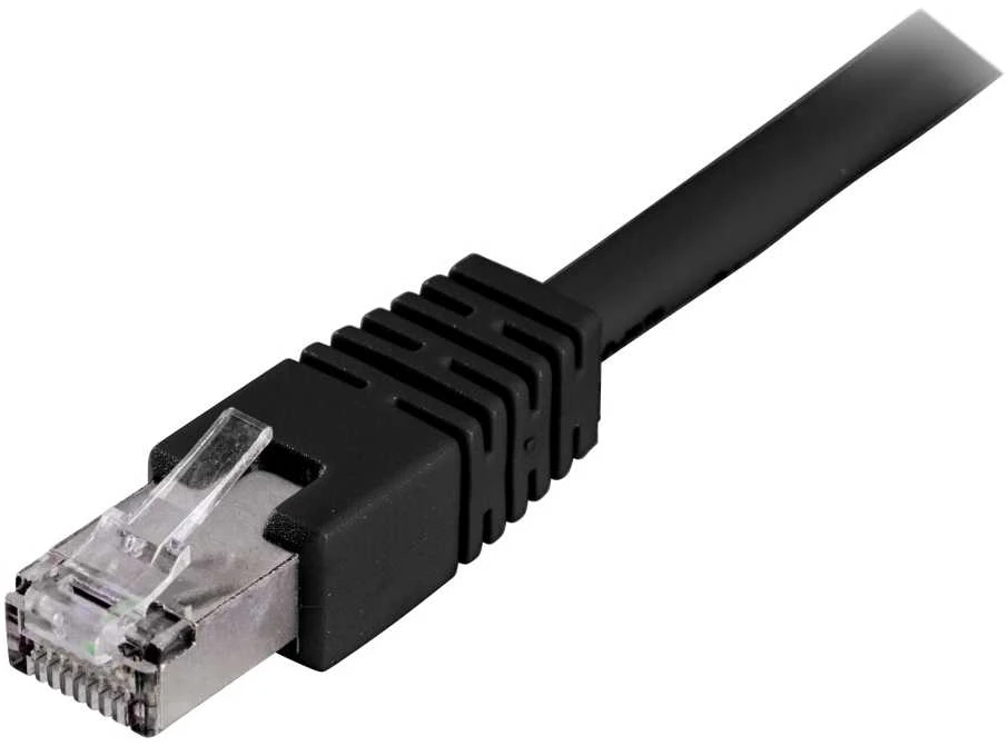 Kabelis DELTACO UTP CAT6 pleistras, 5m, juodas STP-65S