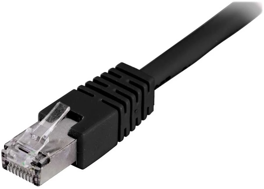 Tinklo kabelis DELTACO U / FTP Cat 6a patch kabelis, 2m, 500MHz, Delta sertifikuotas, LSZH, juodas STP-62S