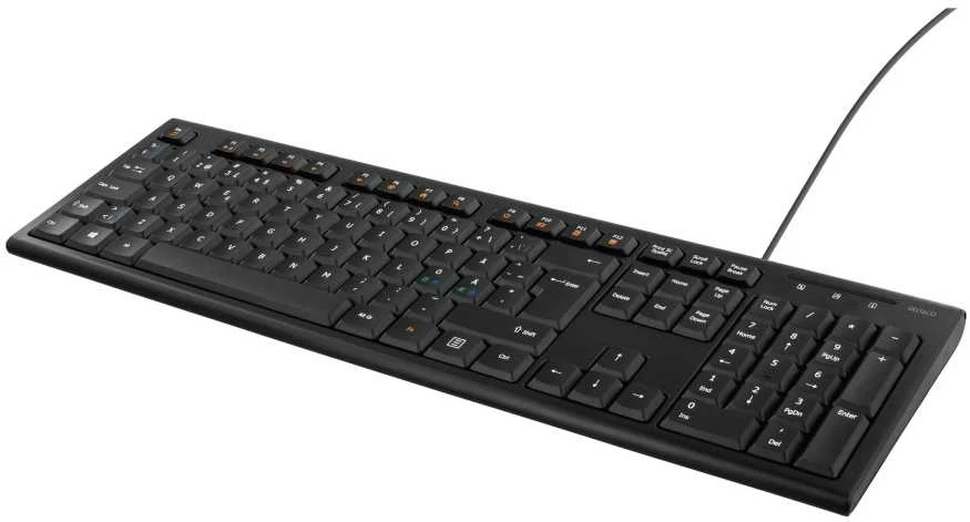 Klaviatūra Deltaco TB-626-C, viso dydžio (100 %), laidinis, USB, membraninis, QWERTY, juodas