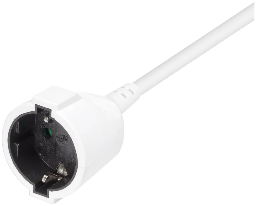 Įžemintas ilgintuvas DELTACO 1x CEE 7/3, 1x CEE 7/7, su apsauga nuo vaikų, 3m, baltas / GT-0900