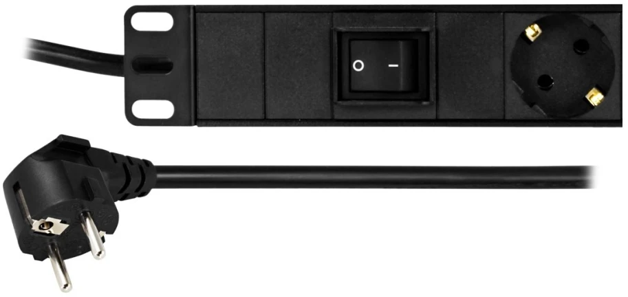 Maitinimo panelė 19 6xCEE 7/4 jacks , 1xCEE 7/7 Deltaco, 3m, juoda / GT-8530