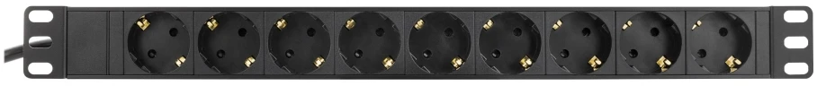 Ilgiklis DELTACO 9xCEE 7/4, 1xCEE 7/7, 3m, juodas / GT-8634
