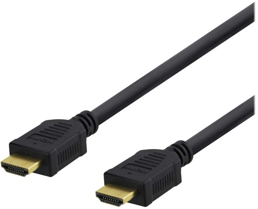 DELTACO didelės spartos aukščiausios kokybės HDMI kabelis, 1,5 m, Ethernet, 4K UHD, be ferito juodas / HDMI-1015D