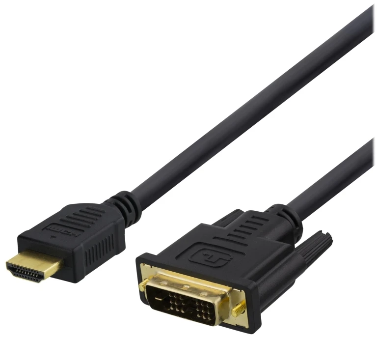 Deltaco HDMI-113D, 3 m, HDMI A tipo (standartinis), DVI-D, kištukas, kištukas, tiesus