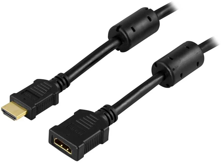 Juodas HDMI ilgiklis su feritiniais filtrais