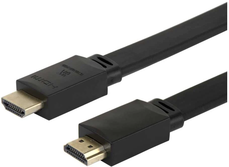Deltaco HDMI 2.1 plokščias kabelis, dvi jungtys